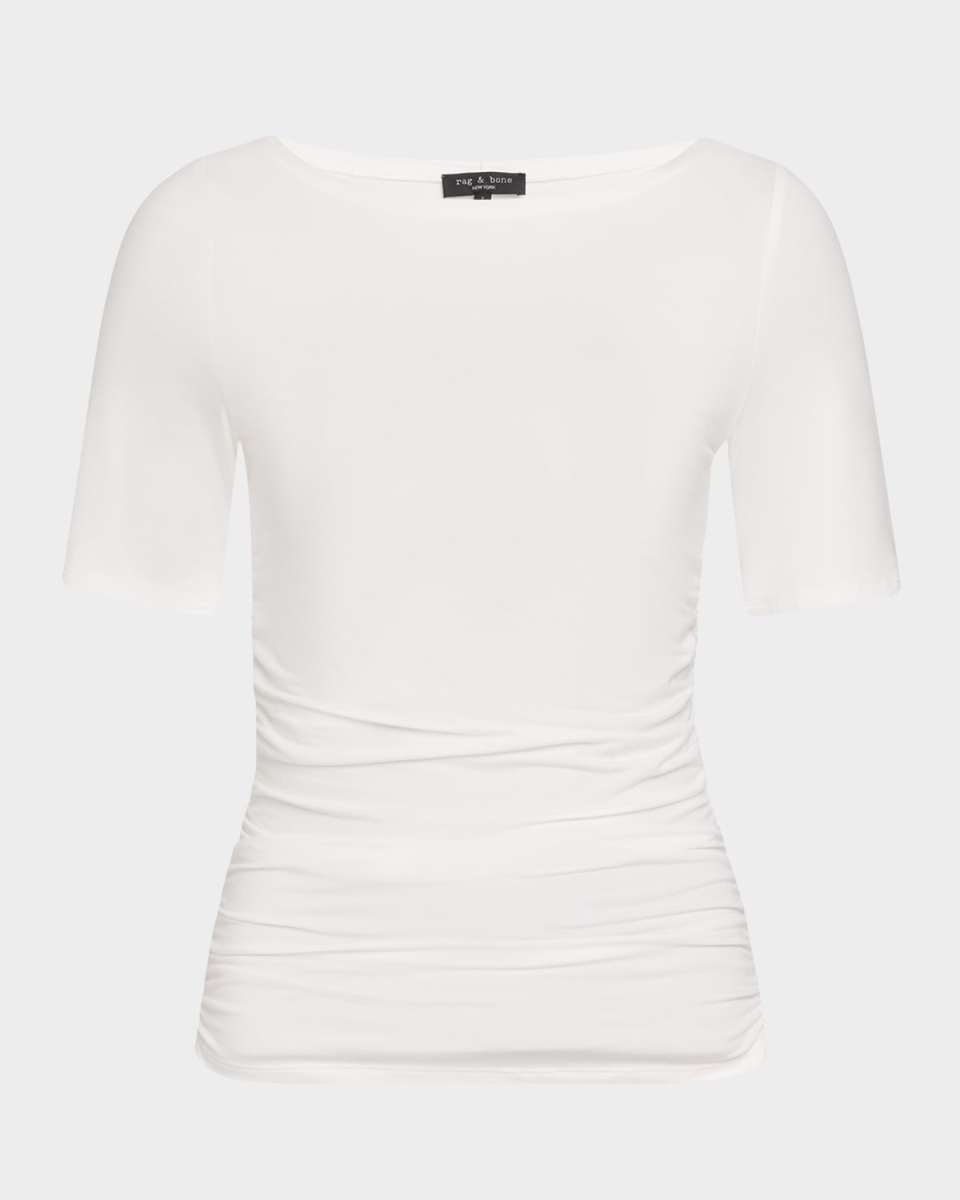 Luca Shirred Short-Sleeve Top